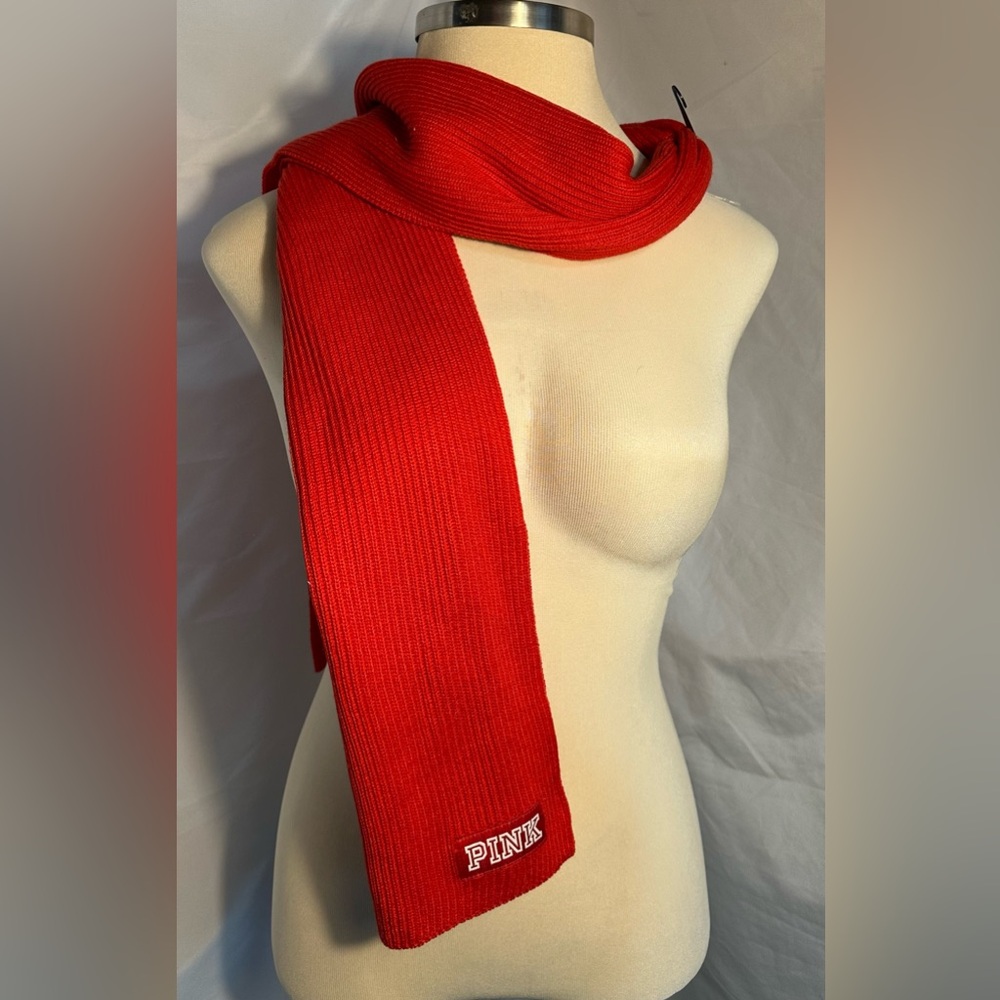 Victoria's Secret PINK Red Knit Scarf 72 X 10.50 IN